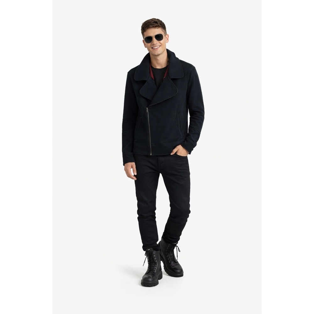 Antony Morato Mens Moto Jacket Size M Asymmetrical Zip Wool Blend